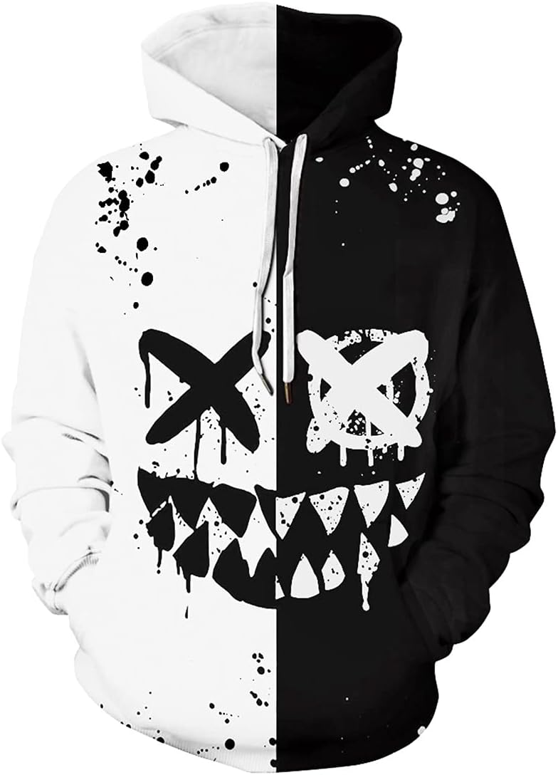 Men's Novelty Hoodie Long Sleeves 3D Funny Graphic Print Sweatshirt Pullover