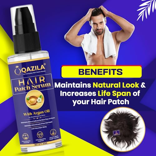 Image of Qazila Hair Patch Serum | Shiny & Natural Look For 24 hours | Detangling Effect | Infused with Argan Oil | 60 ml