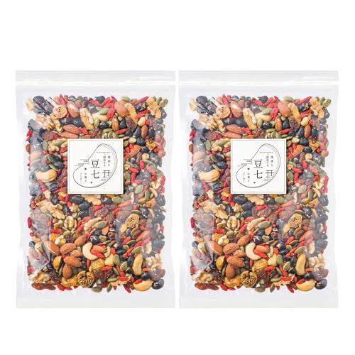 豆七 ナッツ & フルーツ (500g × 2袋) チャック付き 保存用 (8種類のナッツとフルーツ使用 / カシューナッツ/アーモンド/クルミ/乾燥イチジク) おつまみ おやつ