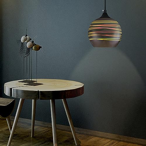 Glamight 0004 Modern Glass Pendant Light Kitchen Island Modern Hanging Light Fixtures Creative 3D Colorful Pendant Lights For Dining Room,Bar,Hotel,Use E27 Bulb 9.8 Inch Diam thumb #5