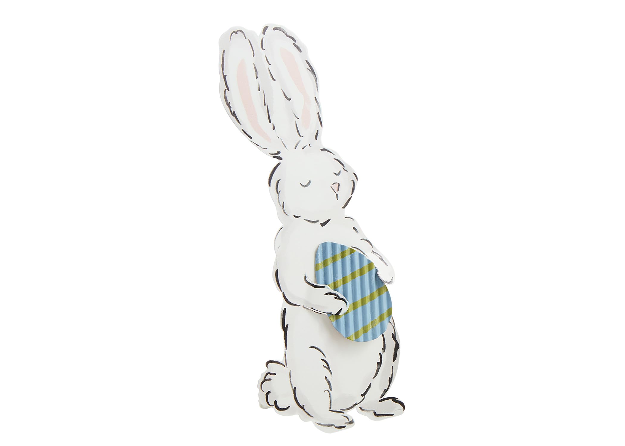 Mud Pie Tin Egg Bunny Sitter; Large 15" x 7"