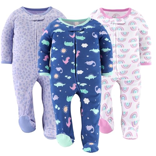 Image of The Peanutshell Baby Girl Sleepers, Sleep and Play Footed Baby Pajamas Girls, Infant Clothes, Newborn, 0-3, 3-6, 6-9 Months