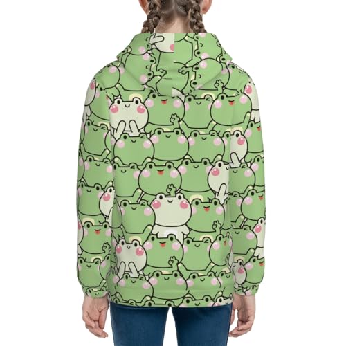 Cute Frogs Kids Pullover Hoodies Boys Sweatshirts Girls Athletic Clothes with Pocket4