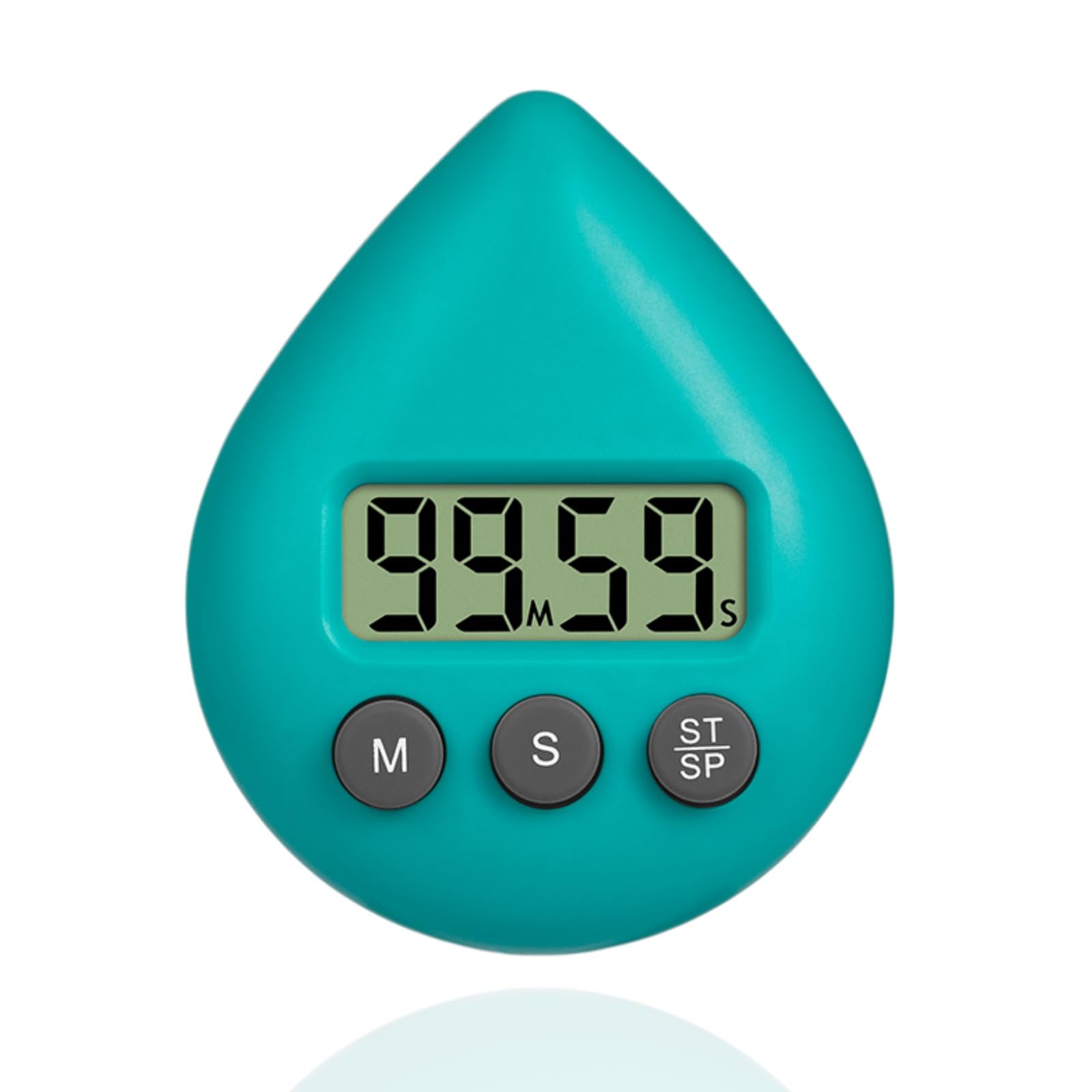 Digital Shower Timer Waterproof - Water Drop Shape Bathroom Clock, Magnetic Kitchen Timer & Toothbrush/Sauna Stopwatch, Small Digital Wall Alarm Clock for Energy Saving Efficient Use,Green
