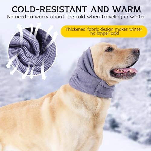 YHZNAGEM Hundehals und Ohrenwärmer für Hunde, Ohrenschutz Hund , Gehörschutz Hund, Hundestirnband für Angstlinderung , Gehörschutz-Ohrenschützer , Einstellbare Multifunktionale (Lila, S)