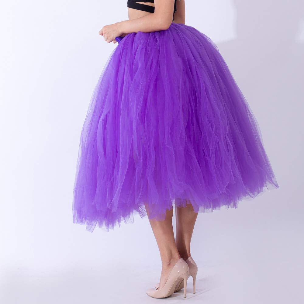 Falda midi de tul para mujer, falda larga de tul, elegantes faldas de fiesta de graduación, falda tutú cómoda con capas, falda de capas de color sólido para carnaval, graduación, moda para dama de
