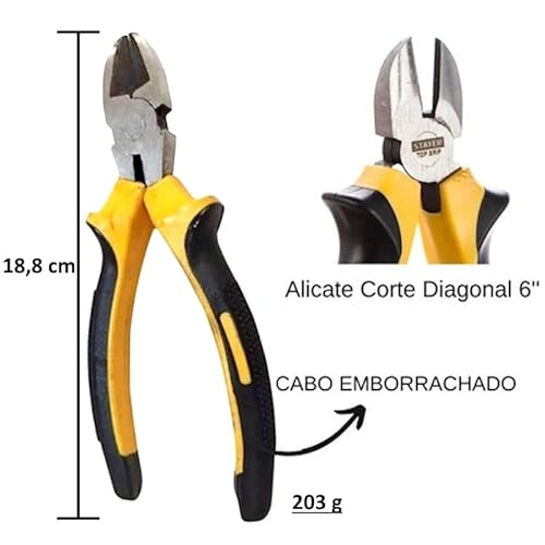 Generic Kit de Alicates Universal 8” Alicate Corte e Alicate de Bico