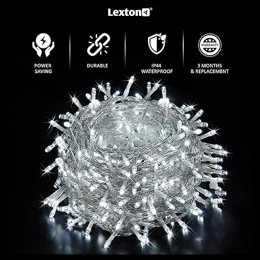 Image of Lexton Christmas Combos of 1Pcs Red, 1Pcs Green & 1Pcs White 40 LED String Light | Decoration Lighting Bulbs Ladi for Diwali, Christmas, Eid, Birthday, Wedding | Suitable Indoor & Outdoor (Set of 3)