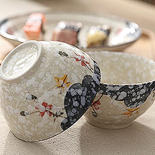Teller- und Schüssel-Sets, Keramik-Suppenschüsseln, für Müslischalen für Salat, Suppe, Dessert, Spülmaschine, Mikrowelle, handbemalter Stil und kreativ süß