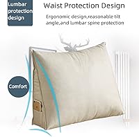 Vista 4 de Almohada de cuña triangular de lujo ligera almohada de lectura almohada de relajación sofá cama tatami ventana lumbar cojín de apoyo lumbar