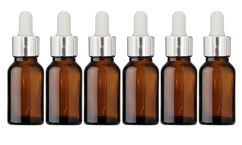 BihariBrothers® - 12 Psc 10ml Glass Bottle with Dropper + Glass Pipette Silver Cap (Amber 10 ML) X 12 Psc-image-46
