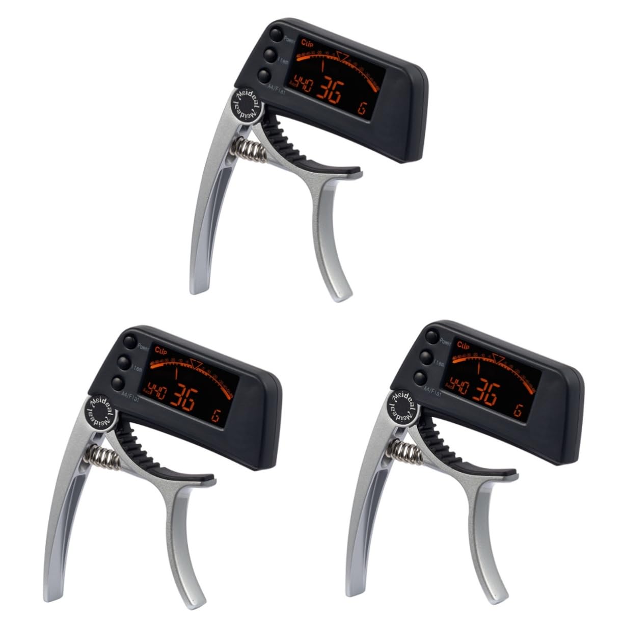 HEMOTON 3stücke Elektronisches Stimmgerät Und Kapodaster Für Akustik-gitarre Ukulele Und Banjo Präziser Clip Tuner Mit Lcd-anzeige Silber