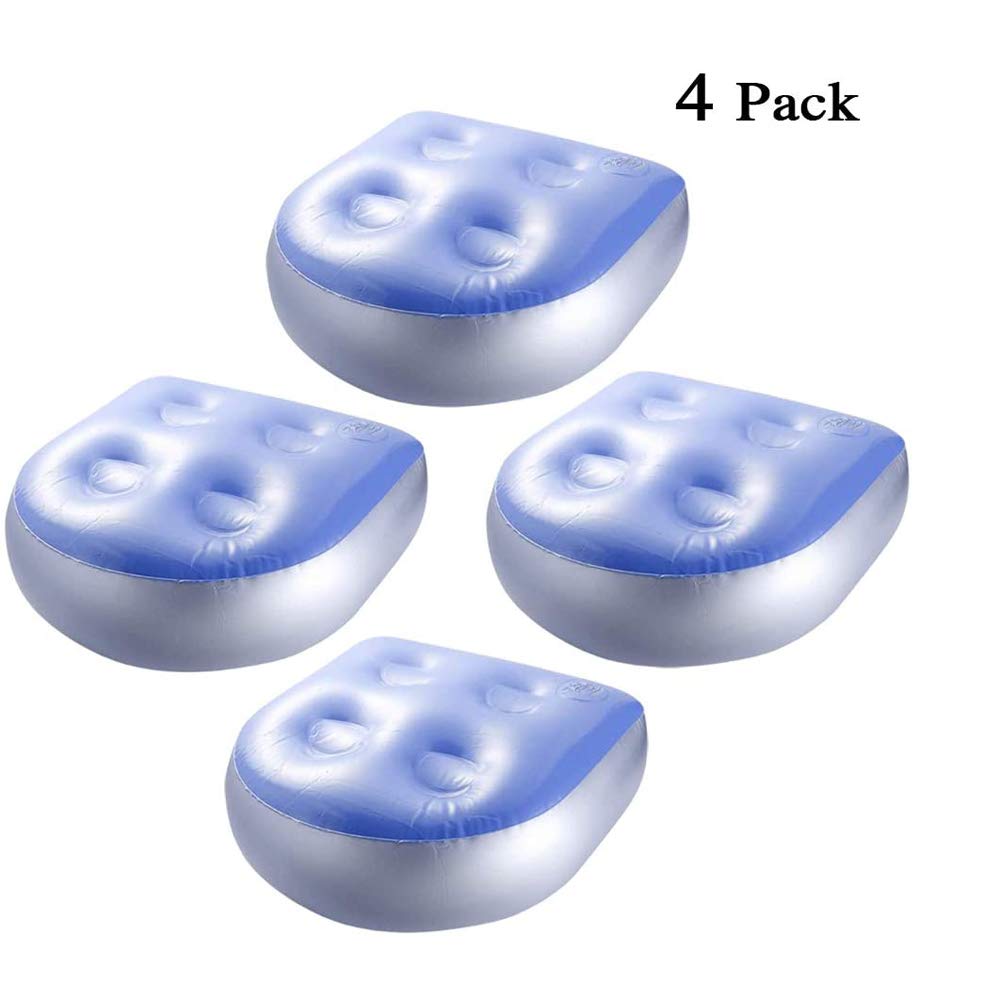4 asientos elevadores para bañera de hidromasaje inflable, asiento multifuncional con succión, para adultos y niños en casa, spa y descanso (azul, 4 piezas)