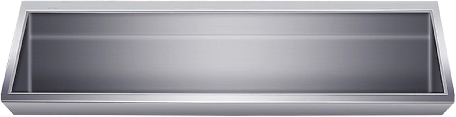 Stainless Steel Men's Adult Urinal - Wall-Mounted Large Flushing Urinal for Indoor & Outdoor Use - Commercial Bathroom Toilet with Urine Diverter - School & Public Restrooms