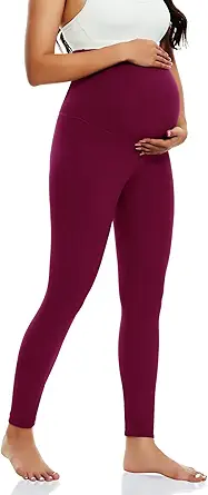 Happy. angel Women’s Maternity Leggings Over The Belly, Soft Stretchy Pregnancy Pants for Active Workout Yoga Wearing