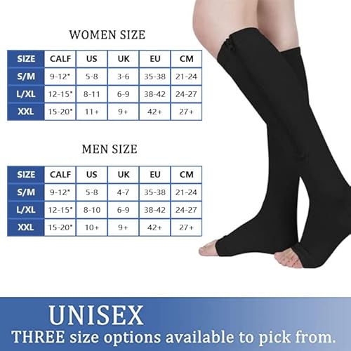 2 Pezzi Calze a Compressione con Cerniera Punta