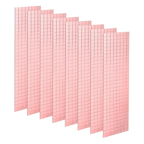 QUARKZMAN 8 Fogli 3840 Pezzi Piastrelle Specchio Mosaico 5x5mm Autoadesive - Mini Stickers Specchiati per decorarererezioni Fai-da-Te, Festeggiamenti e Casa, Colore Oro Rosa