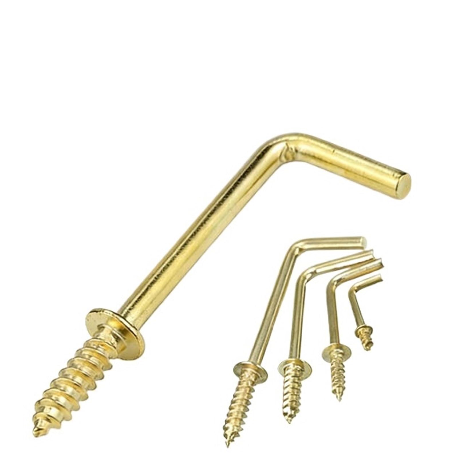 CIGPKLO L Shaped Hooks Screw 20pcs 1/2"~1-1/2" L-Shaped Right Angle Screw Hook Square Bend Hooks for Hanging Kitchen Cup Accessories(Length 53mm)