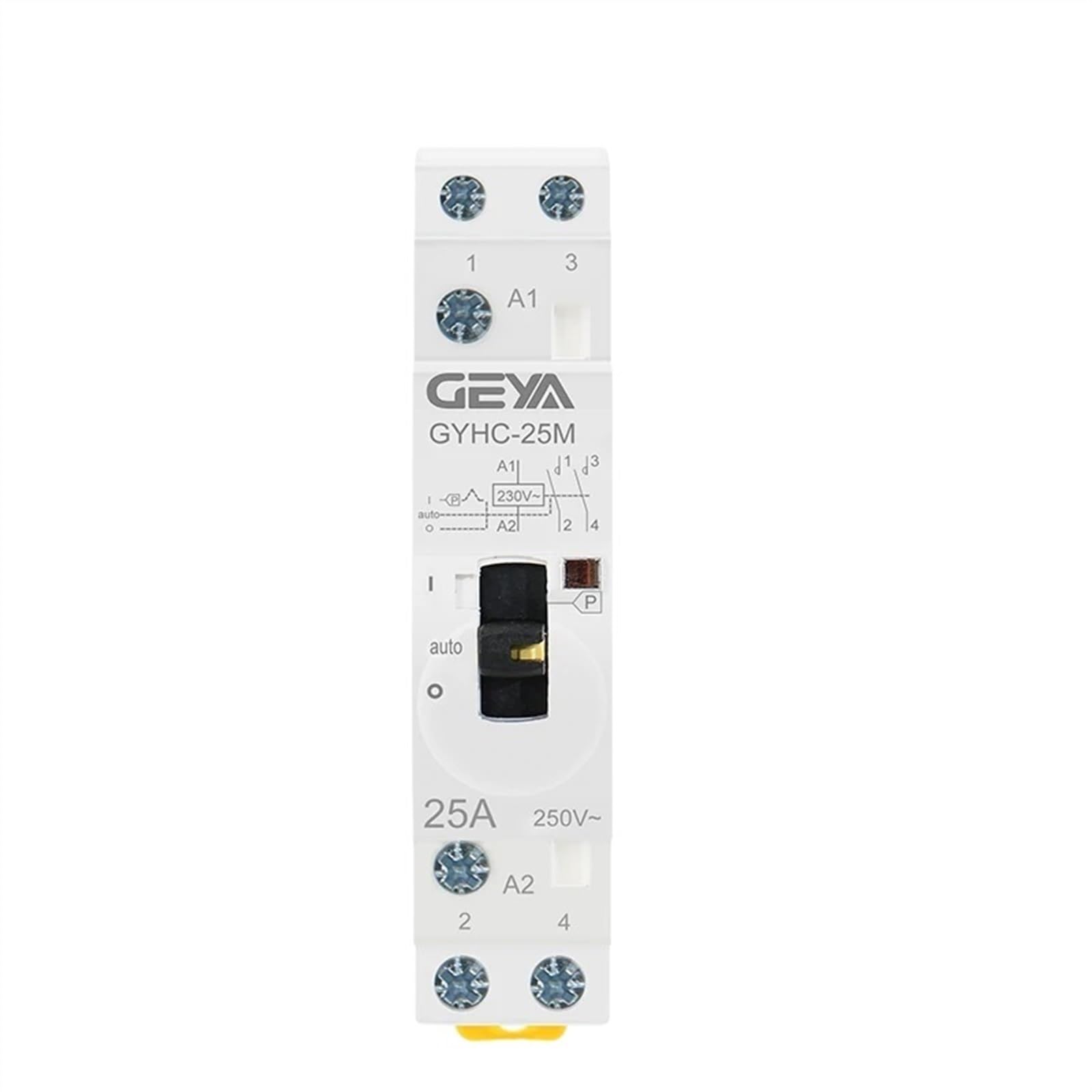 Contactor Modular 2P 16A 20A 25A 2NO o 2NC 220V Control Manual Contactor doméstico Tipo Carril DIN(2P 16A 2N0 220V)