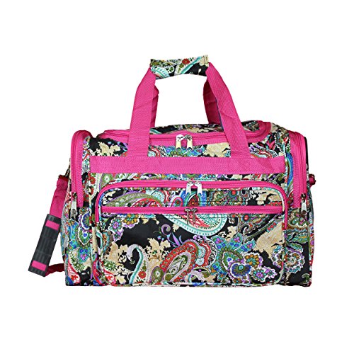Image of World Traveler Paisley Duffel Bag, Pink Trim Multi, One Size