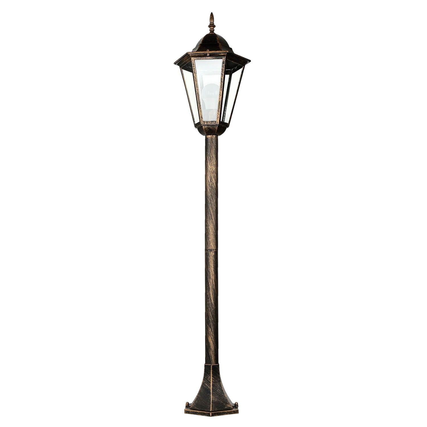Easylight Lampione da esterno Bristol II vintage stile rustico bronzo anticato, 113 cm, impermeabile IP44, E27 per viale di ingresso, portone e terrazzo