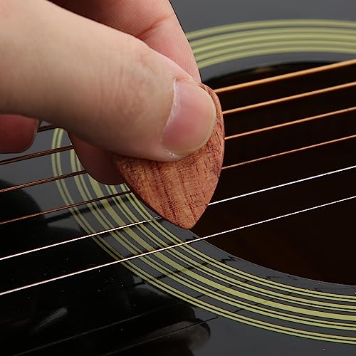 Guitar Capo, Solid Wood Si lica Gel Clamp Clamp Ergonomics with 2 Picks, Capo Trigger Tension Adjust