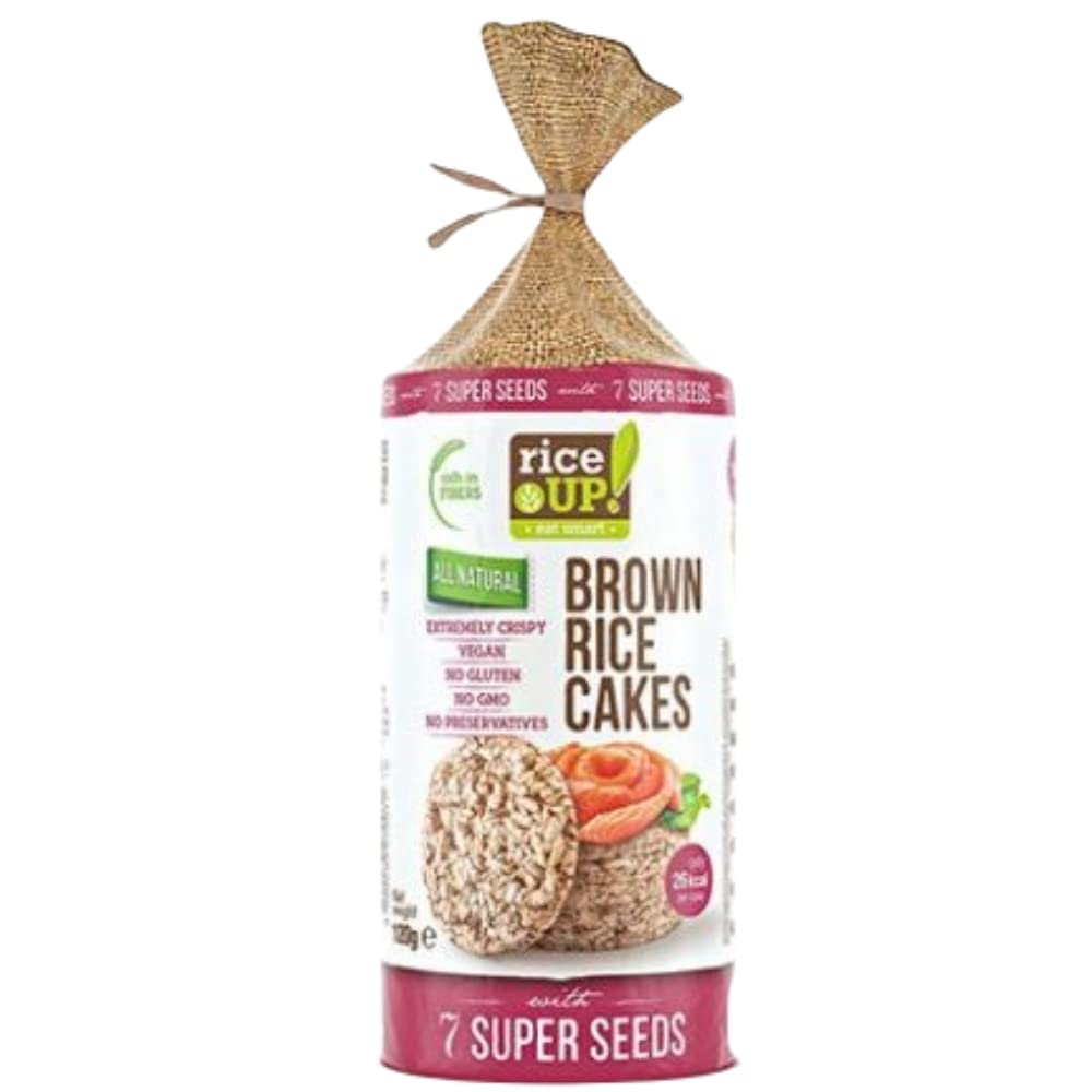 RiceUP BROWN Bio Organic Rice Cakes 7 Super Seeds Vegan, 120 g Amazon