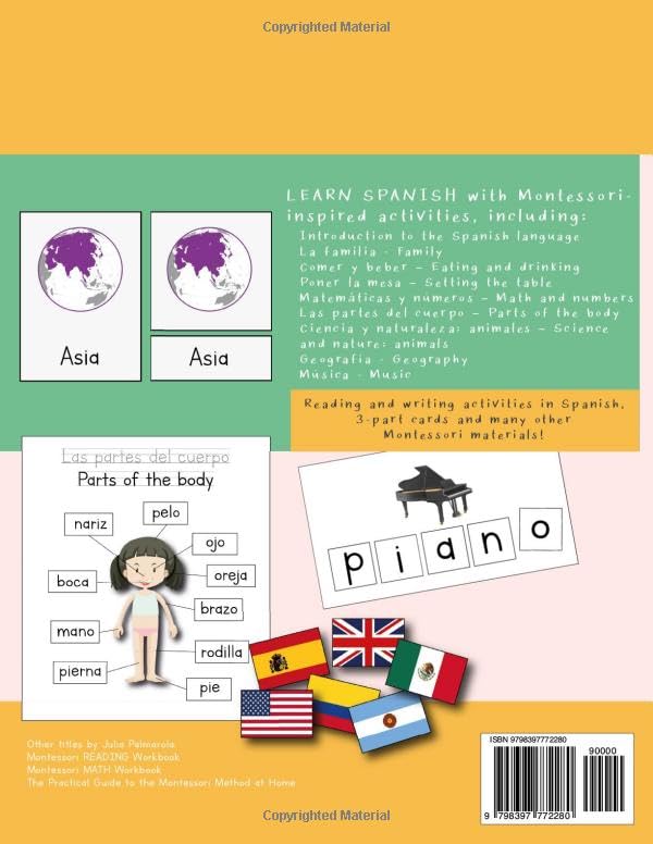 Miniatura 2 de Montessori Spanish Workbook A Montessori Spanish Book for 3+ Years Old Learn Reading, Numbers, Science, Geography and Music. For Home Learning, ...