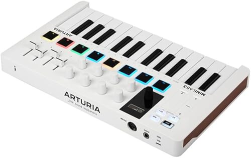 Miniatura 5 de Arturia MiniLab 3 Controlador de teclado MIDI con interfaz de audio USB en vivo Icon Duo22, cable USB y paño de pulido, teclado MIDI de 25 teclas
