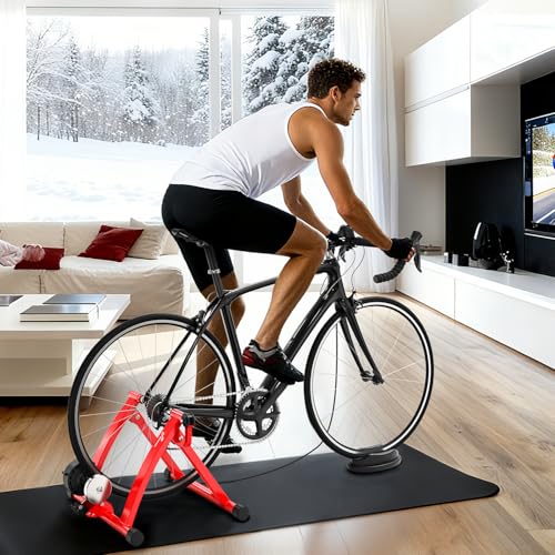 Image of Sportneer Bike Trainer - Magnetic Indoor Cycling Trainer Stand for 26-28 inch & 700C Wheels, 6 Resistance Levels Stationary Bike Stand with Quick Release Lever & Front Wheel Riser Block
