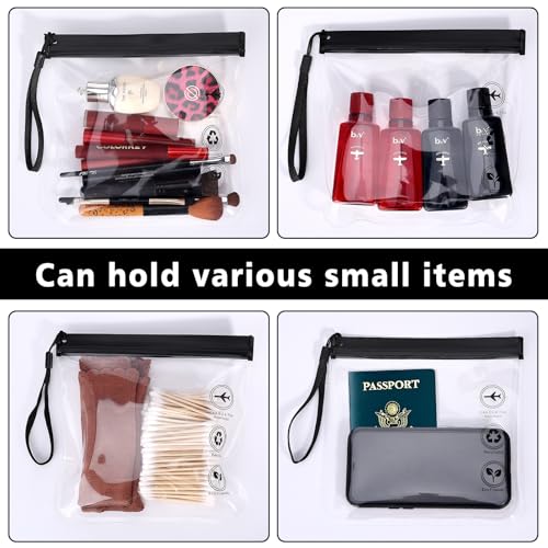 Zeawavsl Transparent Kulturtasche, Flugzeug-FlüSsigkeitsbeutel – 4 StüCk, 20 X 20 cm, TSA-Zertifiziert, Wasserdicht Und Auslaufsicher, Mit Griffen, ReisezubehöR FüR HandgepäCk, Flugreisen (4)