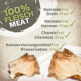 Rinderkopfhaut mit Fell für Hunde 1 kg (ca. 15–20 Stück) | Getrocknete Rinderkopfhaut Kauartikel | 100 % natürlich | Mit Fell | Luftgetrocknet | Getreidefrei | Langer Kauspaß für kleine & große Hunde