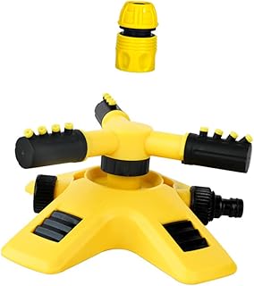 VILLCASE Aspersor Rotativo De Aspersão De Água Aspersores De Irrigação De Jardim 360 Bicos De Pulverização Rotativos Aspersor De Jardim Aspersor De Gramado Amarelo Para