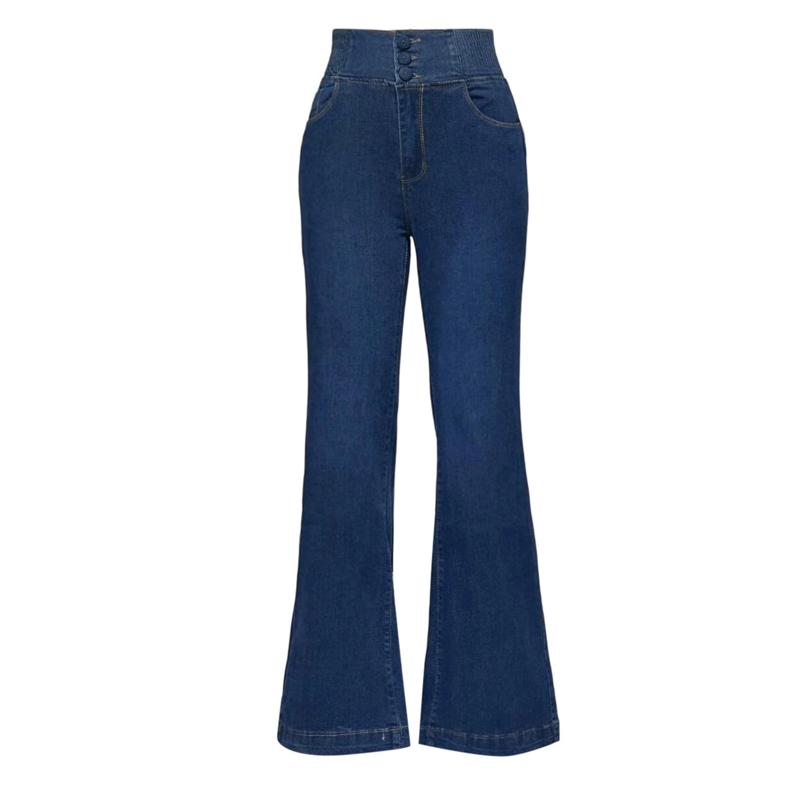 Genérico Pantalones Mujer Comodos, Pantalon Chandal Mujer, Pantalón Vaqueros Tiro Ajustados Elásticos Cómodos para Ocasiones Informales con Cierre Boton Joggers Pantalon