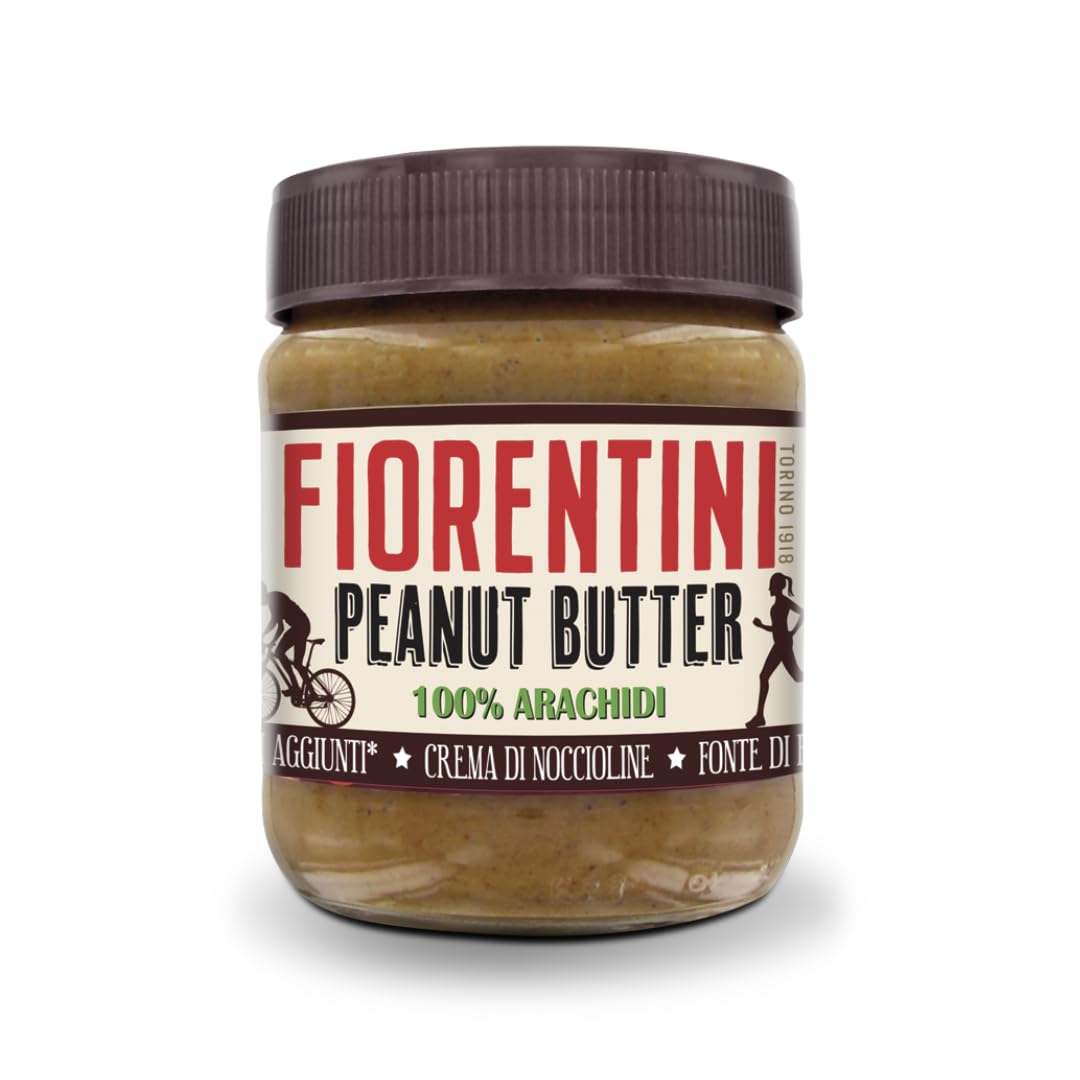 Burro di Arachidi Fiorentini 350 gr x 12 pz • Peanut Butter, Crema di Noccioline 100% Tostate Spalmabile Senza Glutine e Zuccheri Aggiunti (12 confezioni)