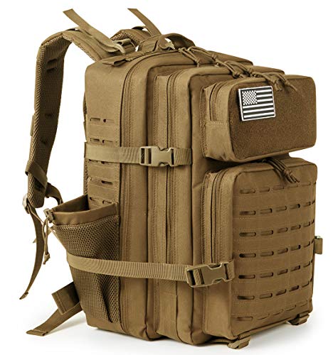 QT&QY 25L/45L Military Tactical Backpack For Men Molle Daypack 3 Day Bug Out Bag Hiking Rucksack With Bottle Holder - Image 3