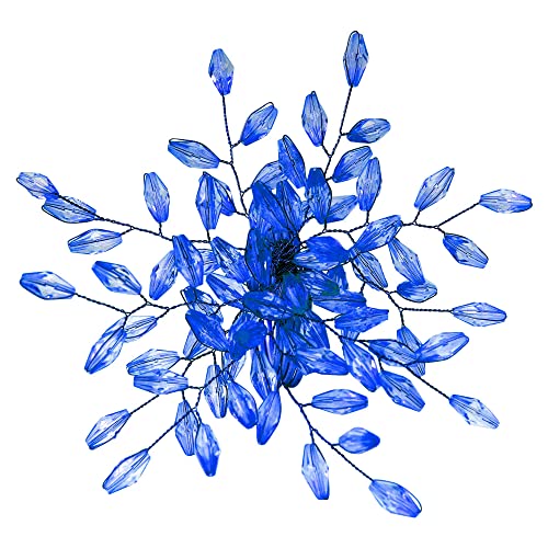 ITOS365 Napkin Rings Set of 12 for Dining Table Decoration Parties Everyday Metal Napkin Holder Leaf Blue (Pack of 12)