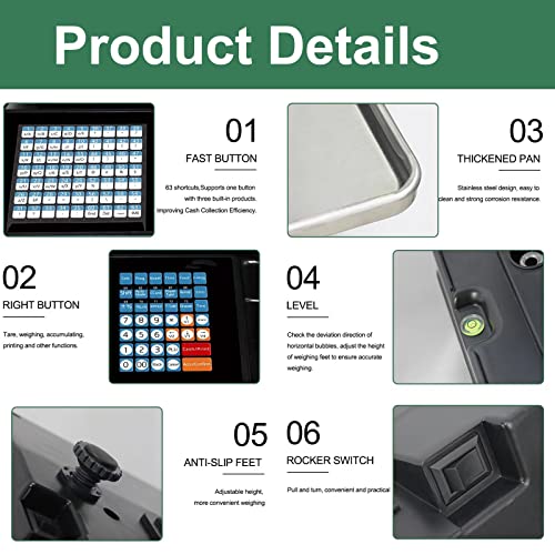 Báscula digital con impresora y pantalla dual miniatura 5