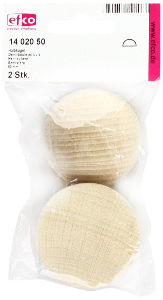 EfcoHemisphere 50 mm 2 pcs, Wood, Brown, 10 x 10 x 6 cm