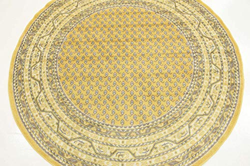 Tapete redondo amarillo beige 155x155 cm Unique Loom miniatura 6