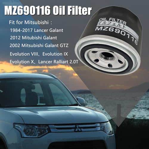 Image of MZ690116 Oil Filter Fit for Mitsubishi 1984-2017 Lancer Galant Outlander Engine (2 Pack)