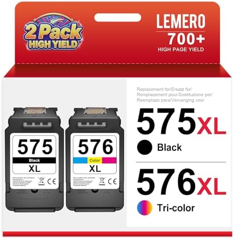Lemero PG 575XL CL-576XL Patronen Kompatibel für Canon Druckerpatronen 575 576 XL Multipack PG 575 XL CL 576XL für Canon TR4750i TR4751i TS3550i TS3551i TS3750i TS3751i TR4755i(Sch