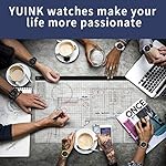 YUINK Mens Watch Ultra-Thin Digital Sports Watch Waterproof Stainless Steel Fashion Wrist Watch for Men Women - Image 5