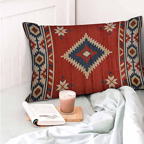 Mugod Decorative Throw Pillow Cover Red Tribal Ethnic Seamless Pattern,Pillow Case For Men Women Decorative Home Sofa Chair Couch 20X30 Inches #TOP5