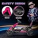 Aosom 12V Electric Go Kart for Kids, Outdoor Ride-On Toy with Forward Backward Drive & Adjustable Speed, Gift for Child 3-8 Years Old, Pink