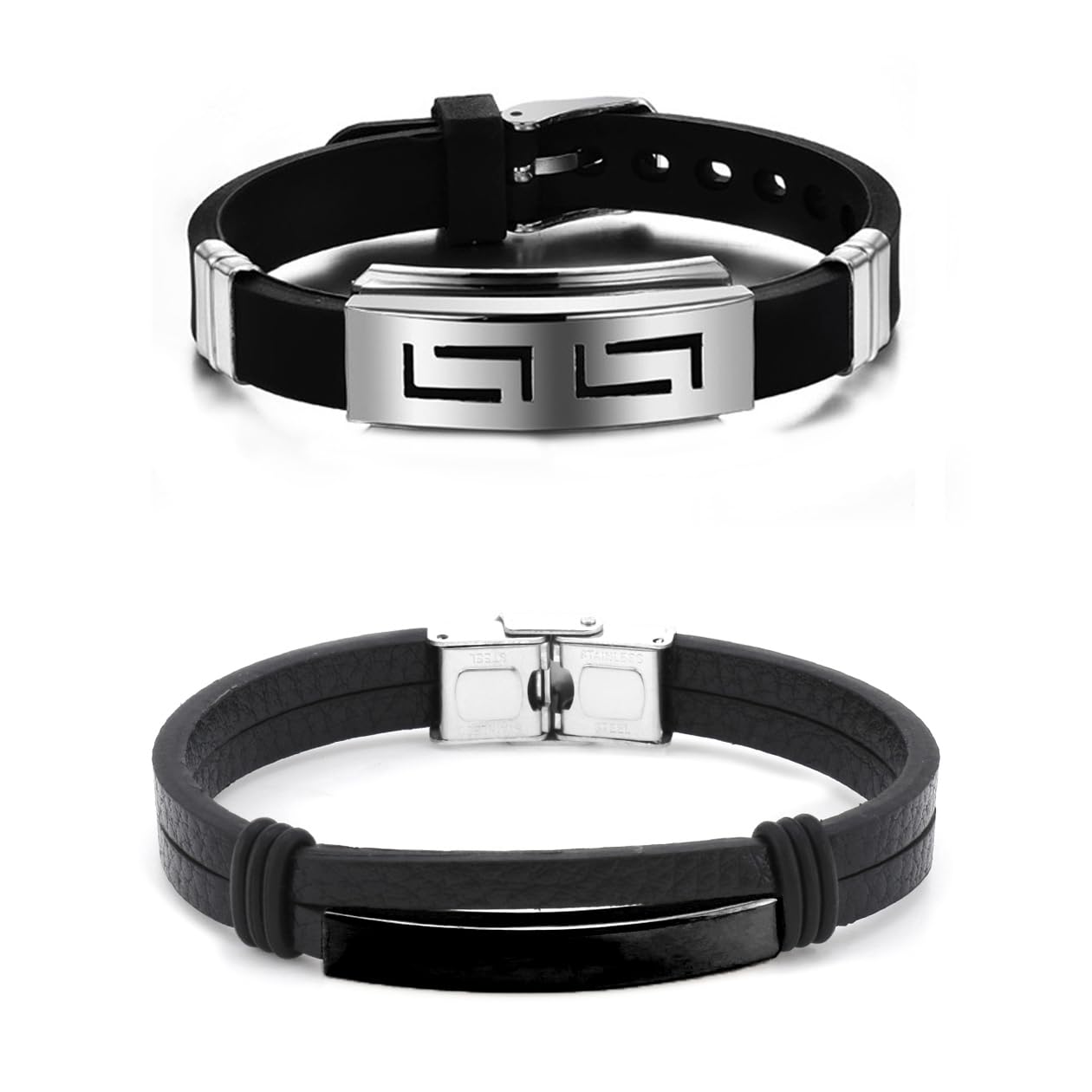 Yellow Chimes Bracelets for Men and Boys | 2 Pcs Combo of Silicon Type Bracelet for Men | Accessories Jewellery for Men | Birthday Gift for Men and Boys Anniversary Gift for Husband (B0CBRVZ51S) Amazon Price History, Amazon Price Tracker