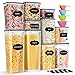 WayEee Contenitori Alimentari per Cereali Set 10 pezzi, Barattoli Ermetici per Alimenti Set Cucina Contenitori per Alimenti Plastica con Misurino Senza BPA Conservazione per Pasta, Muesli,Riso,Farina