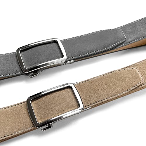 Men's Suede Leather Belt Genuine Leather Casual Dress Belt or Ratchet Belt Multi Color & Width Style2