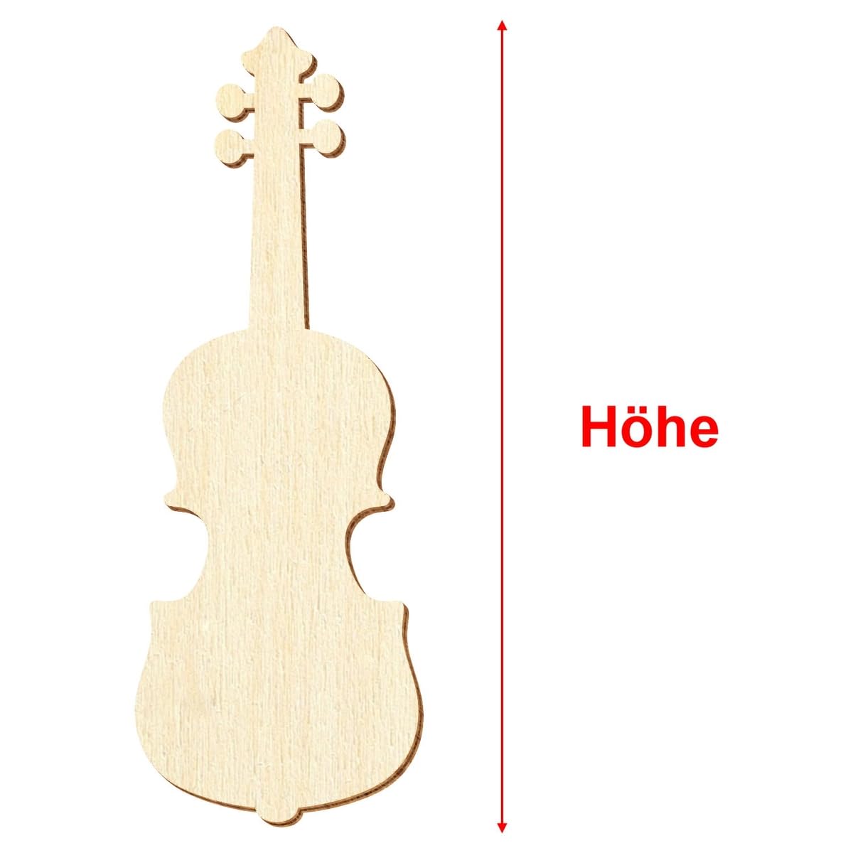 Holz Bratsche - Deko Zuschnitte 5-50cm, Größe:28cm, Pack mit:10 Stück