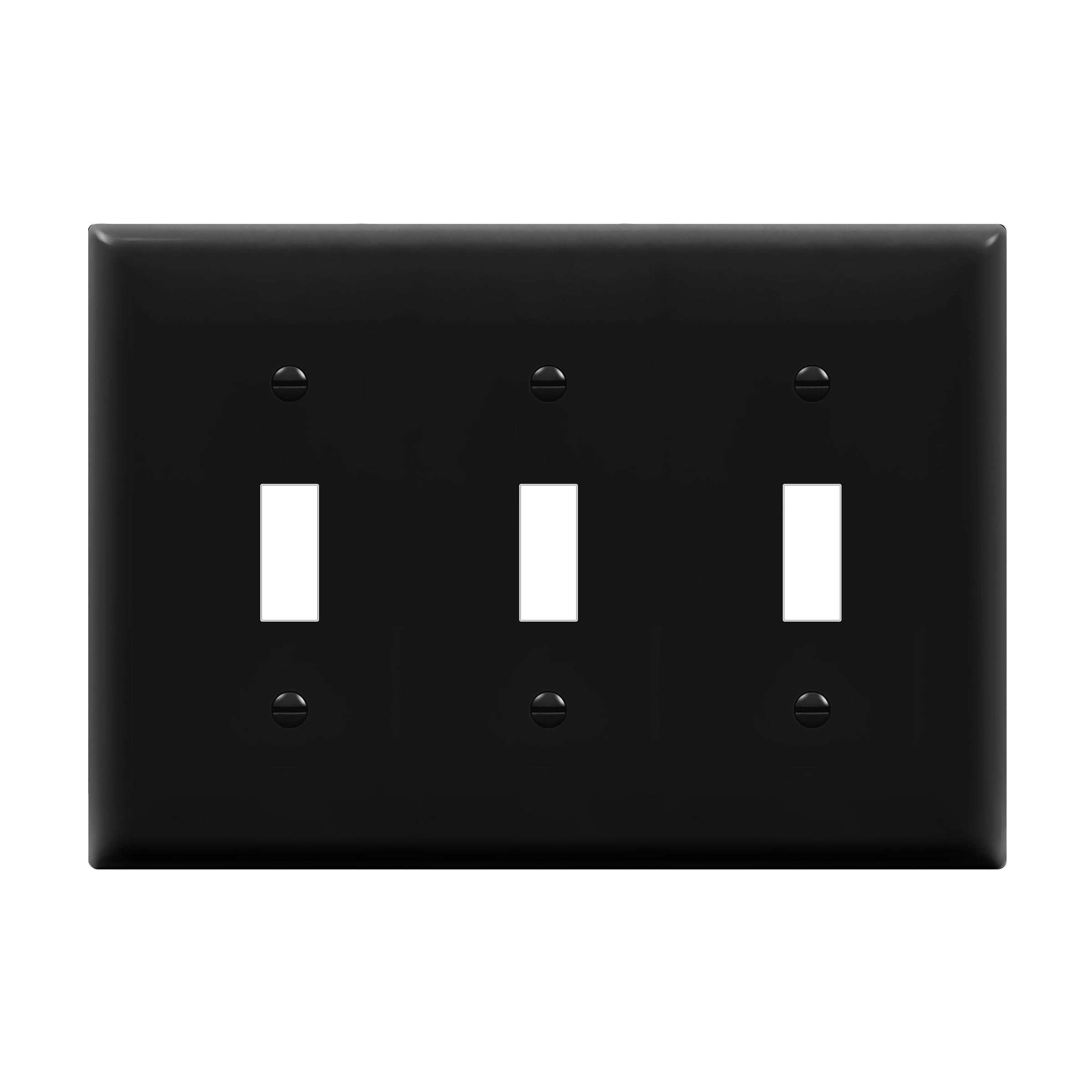 ENERLITES Triple Light Wall, Toggle Switch Plate, Gloss Finish, 3-Gang Standard Size 4.50" x 6.38", Unbreakable Polycarbonate Thermoplastic, UL Listed, 8813-BK, Black